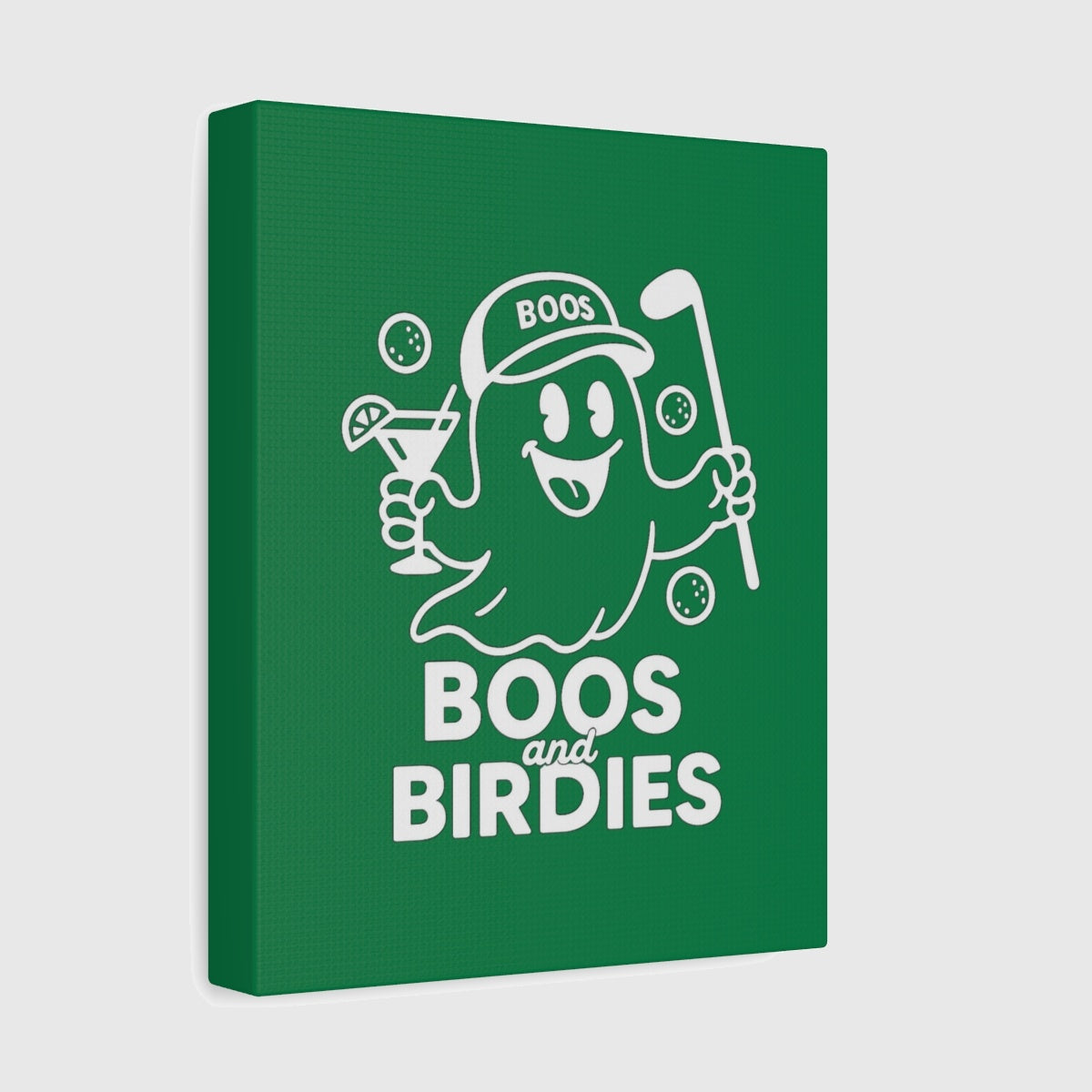 Boos and Birdies - Canvas Wall Art - Dark Green - 8×10 - front
