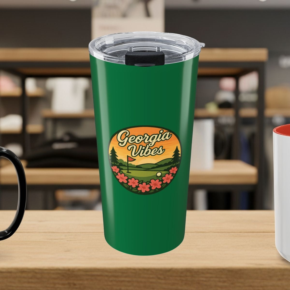 Golf Vibes - Georgia Azalea Edition - 20oz Tumbler in Dark Green