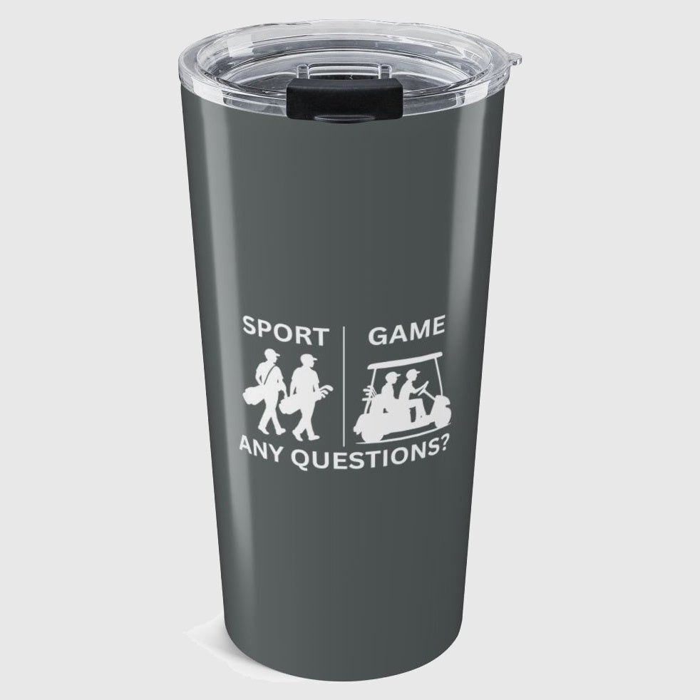 SPORT vs. GAME (Male) - 20oz Tumbler in Dark Grey