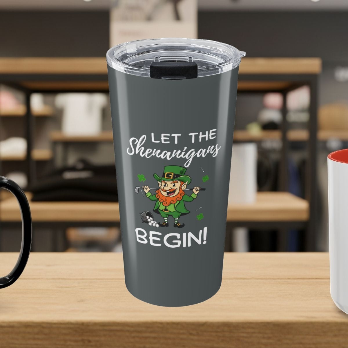 Let The Shenanigans Begin - 20oz Tumbler in Dark Grey