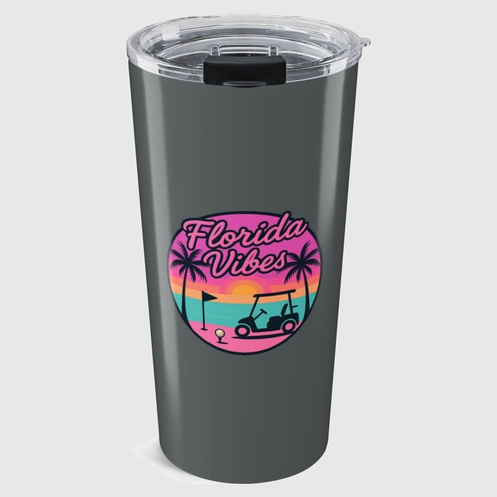 Golf Vibes - Florida Sunshine Edition - 20oz Tumbler in Dark Grey