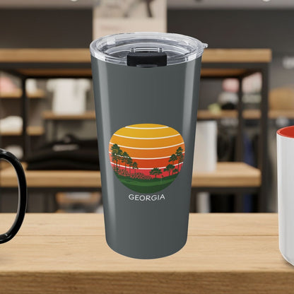 Retro Sunset - Georgia - 20oz Tumbler in Dark Grey