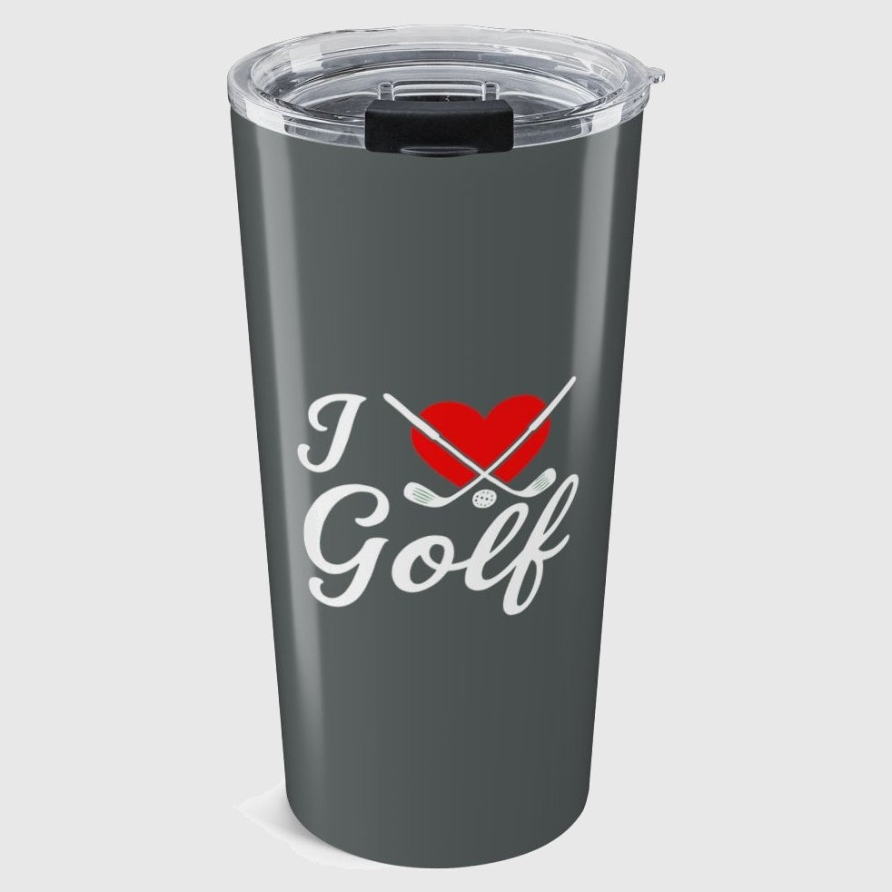 I Love Golf - 20oz Tumbler in Dark Grey