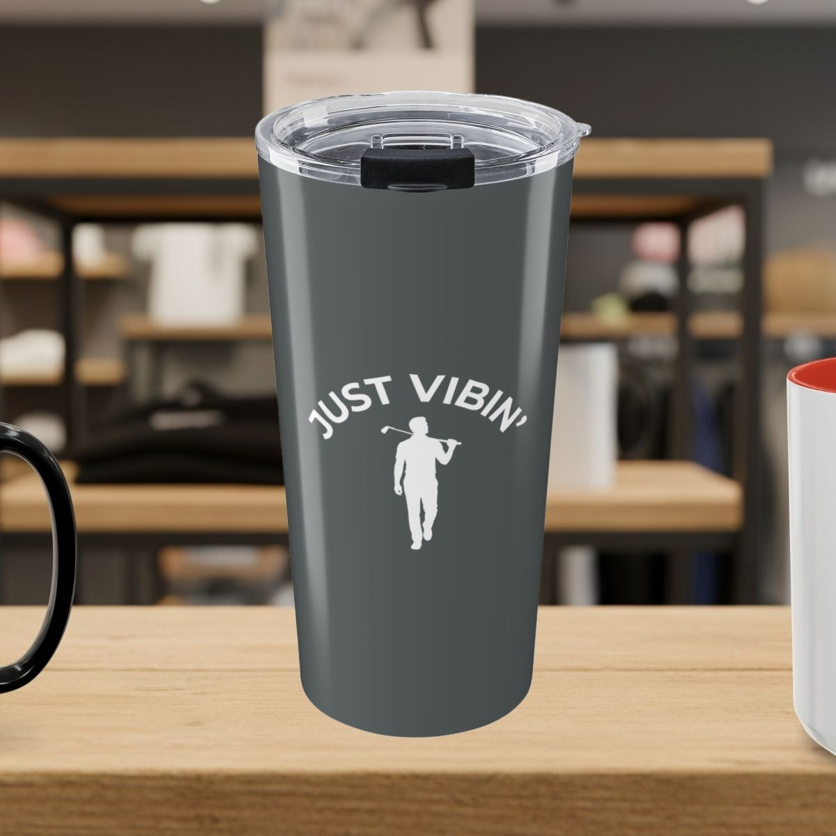 Just Vibin' - 20oz Tumbler in Dark Grey