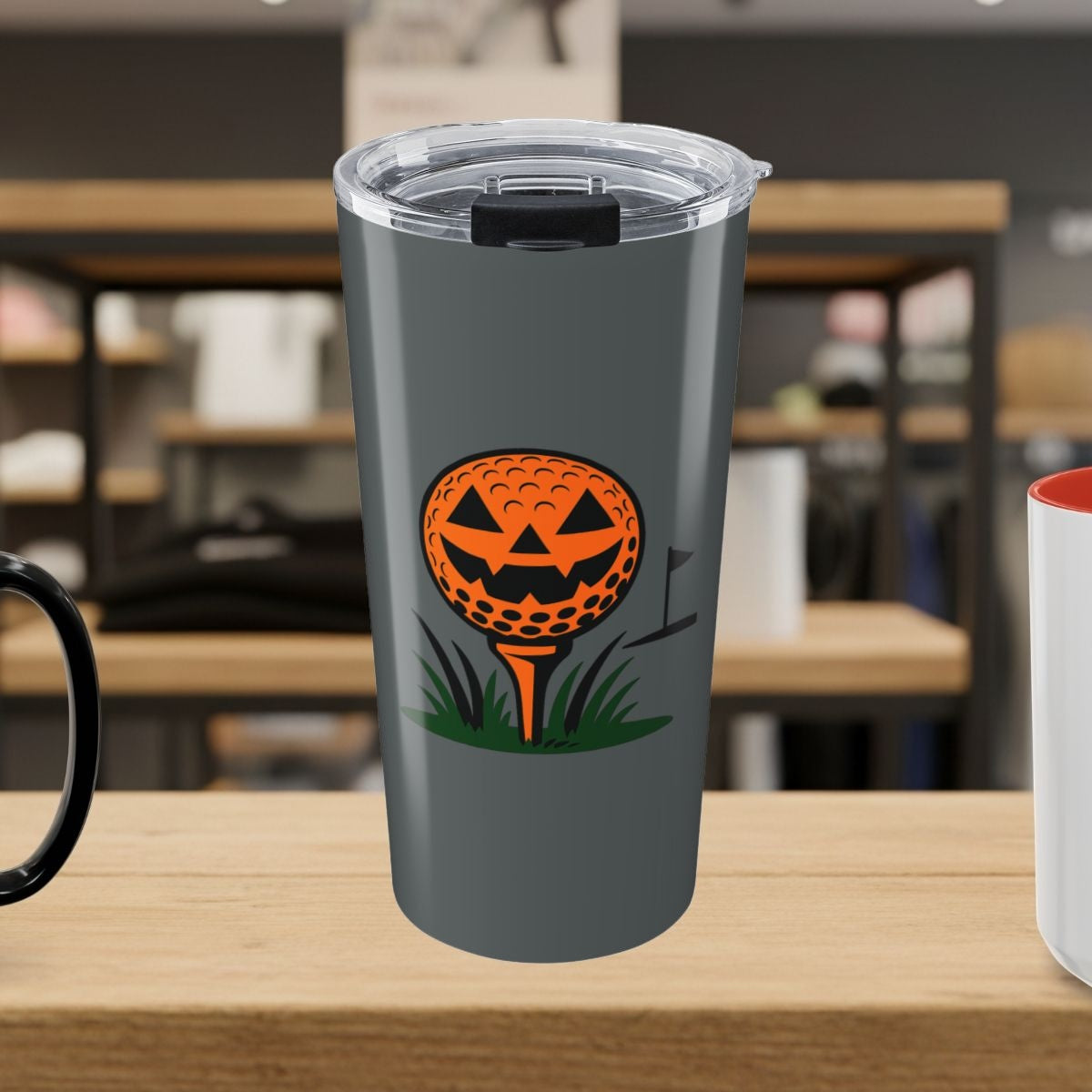Tee Time Terror - 20oz Tumbler in Dark Grey