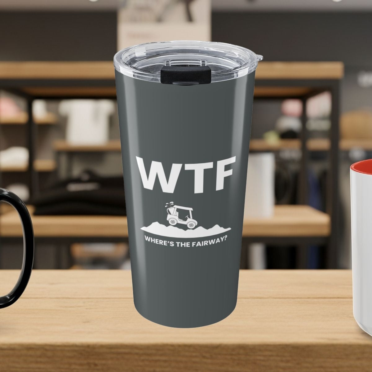 WTF - Where's the Fairway - 20oz Tumbler in Dark Grey