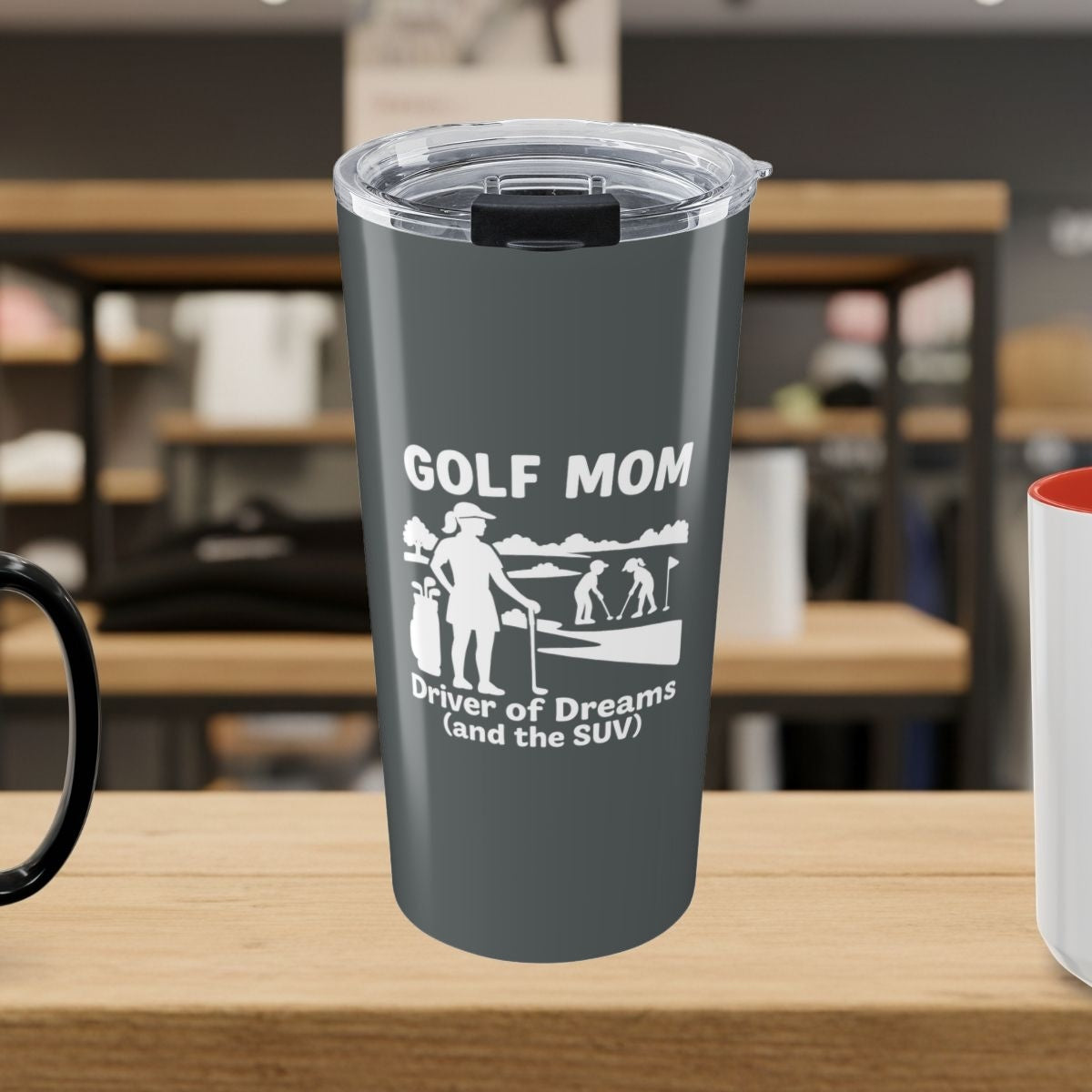 Golf Mom - 20oz Tumbler in Dark Grey