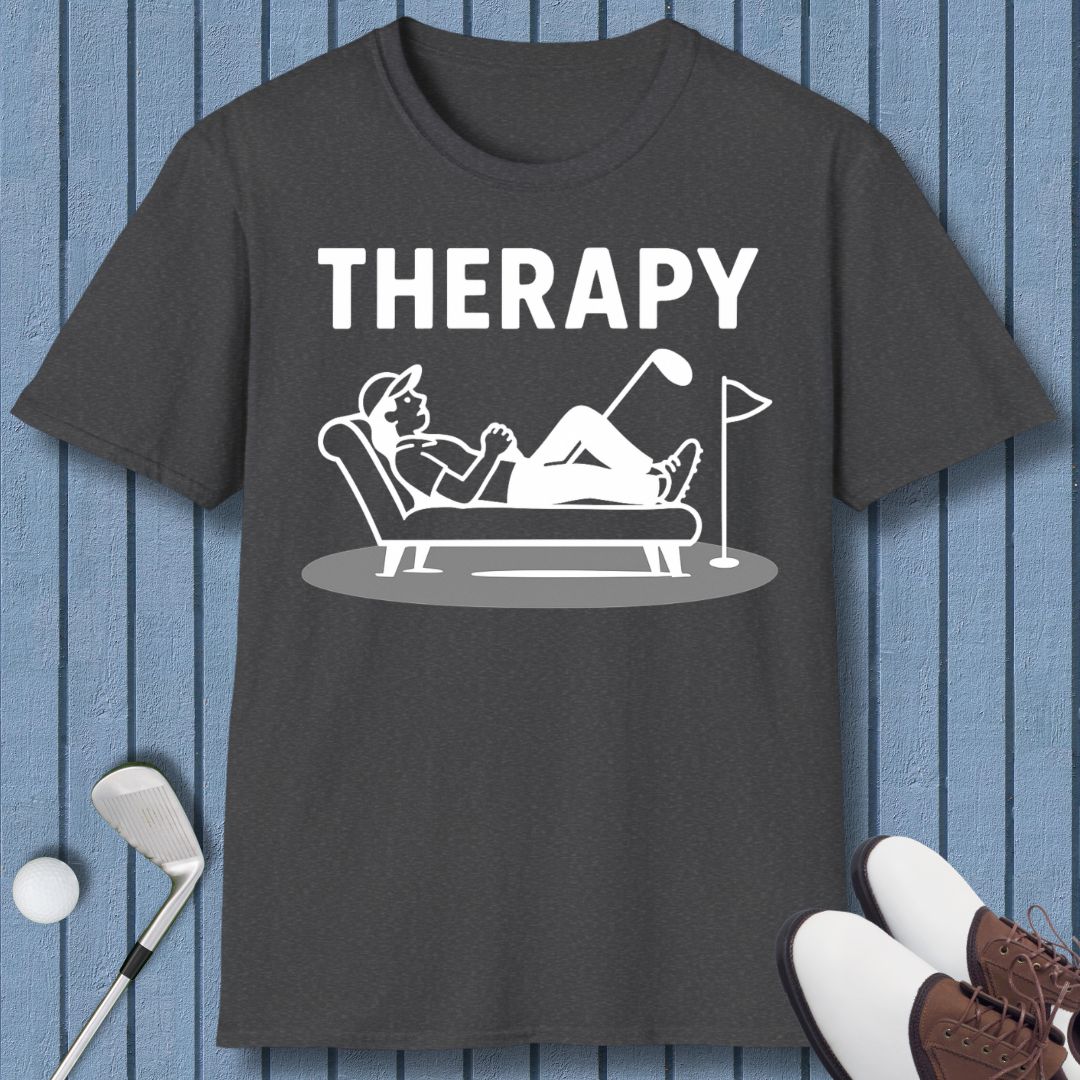 Therapy - T-Shirt in Dark Heather, great for casual wear. Find more fun golf focused products at oneforetheages.com