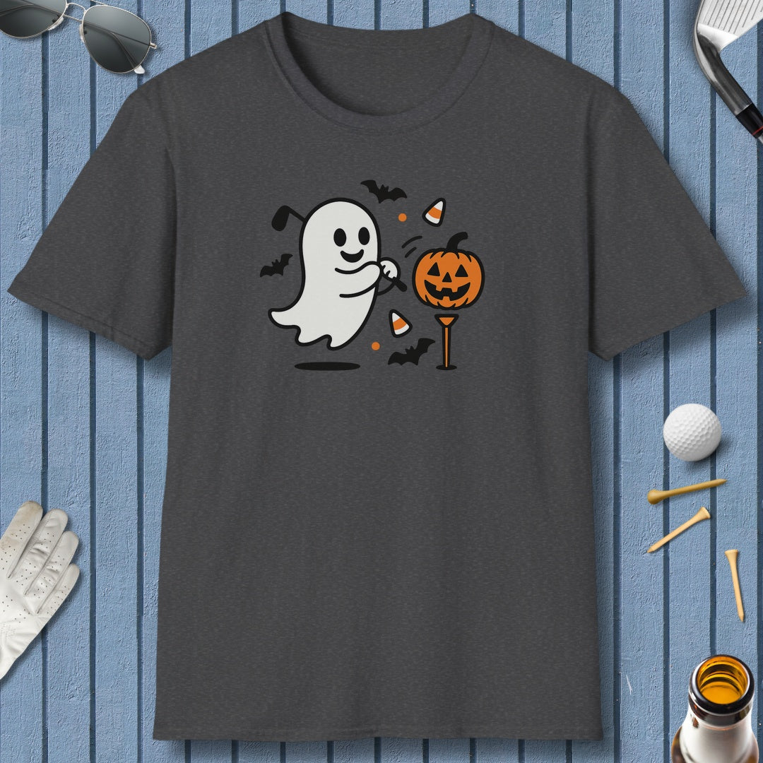 Ghost Tee Off - Adult Golf T-Shirt in Dark Heather