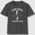 Aim High - Shoot Low (Male) - Adult Golf T-Shirt in Dark Heather