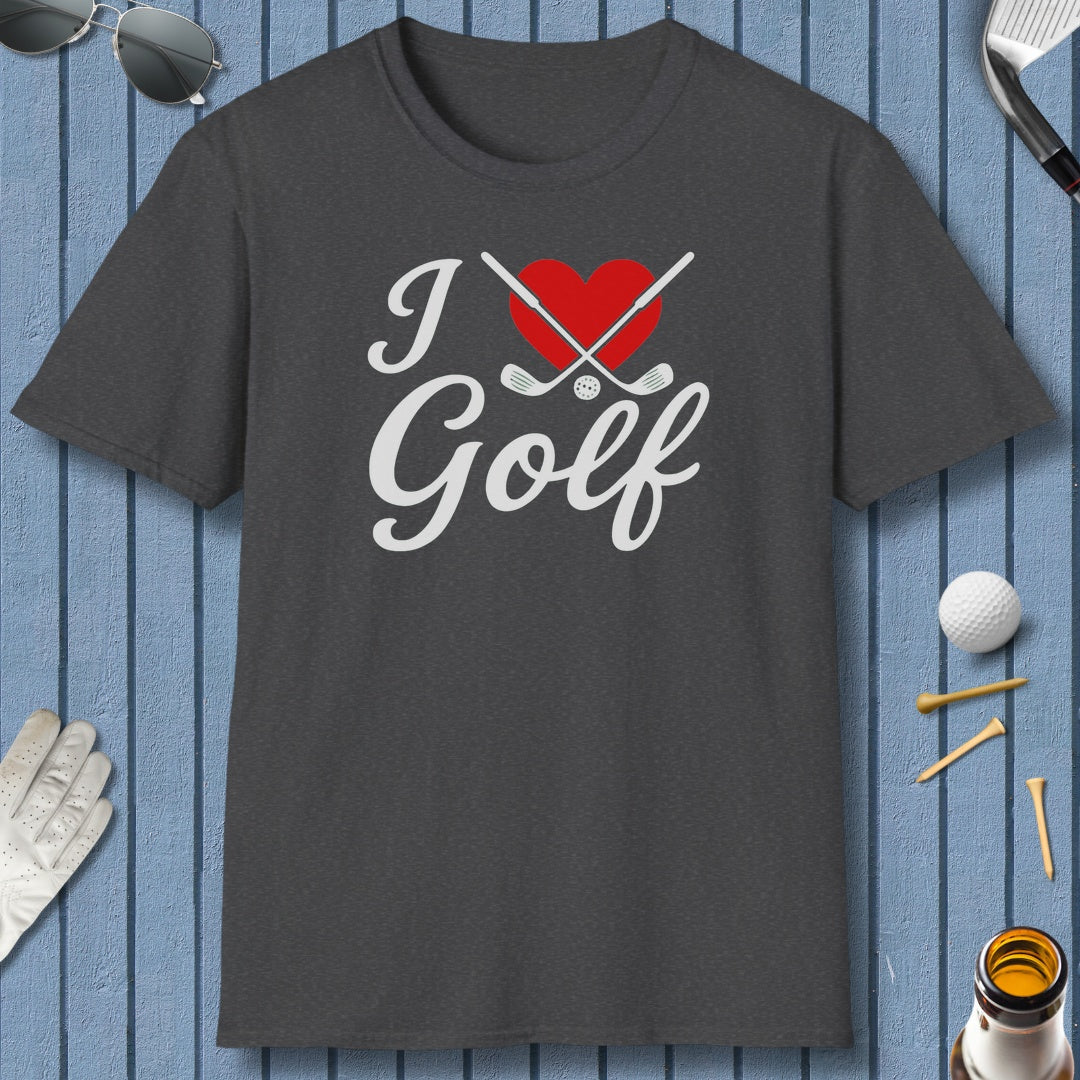 I Love Golf - Adult Golf T-Shirt in Dark Heather