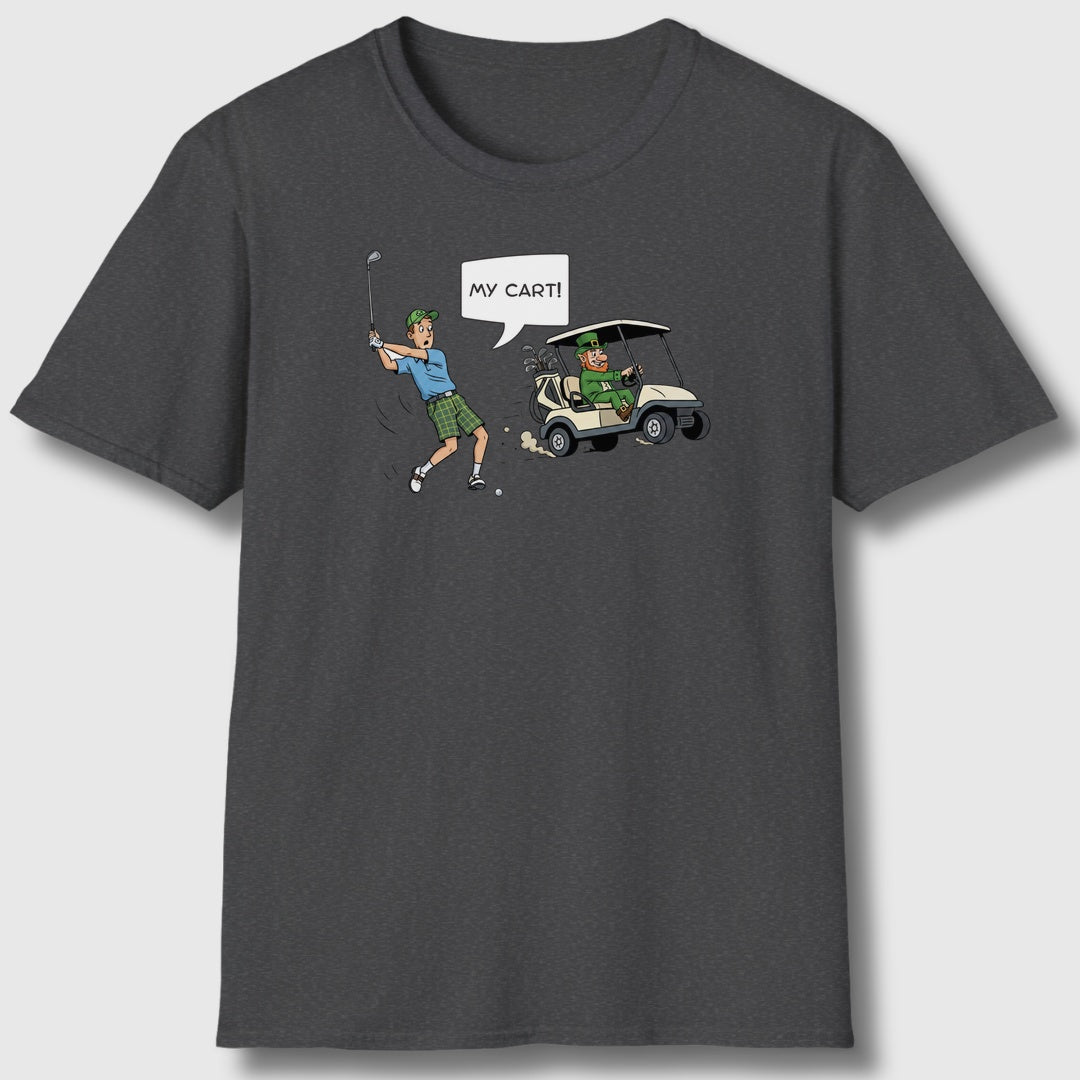 My Cart! - Adult Golf T-Shirt in Dark Heather