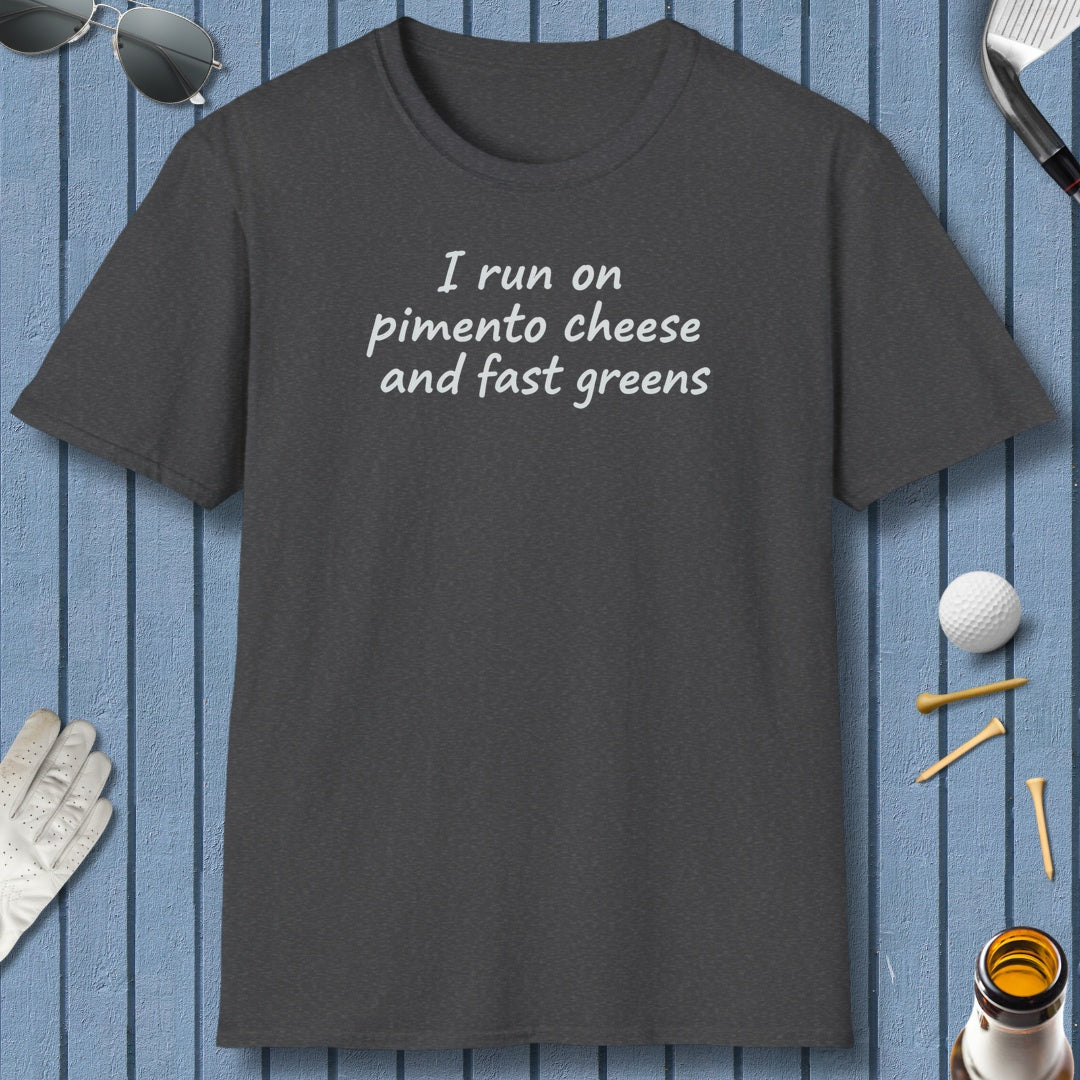Pimento and Greens - Adult Golf T-Shirt in Dark Heather