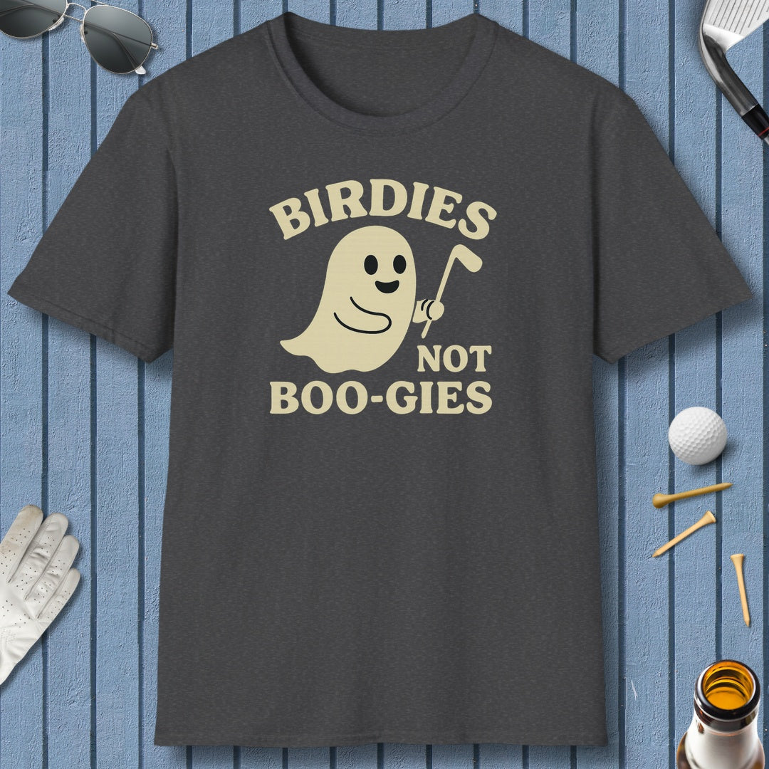 Birdies not BOO-GIES - Adult Golf T-Shirt in Dark Heather