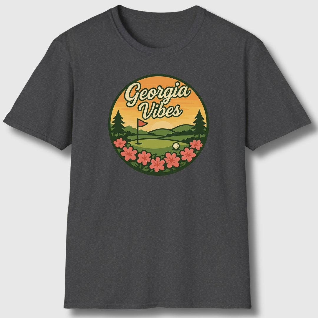 Golf Vibes - Georgia Azalea Edition - Adult Golf T-Shirt in Dark Heather