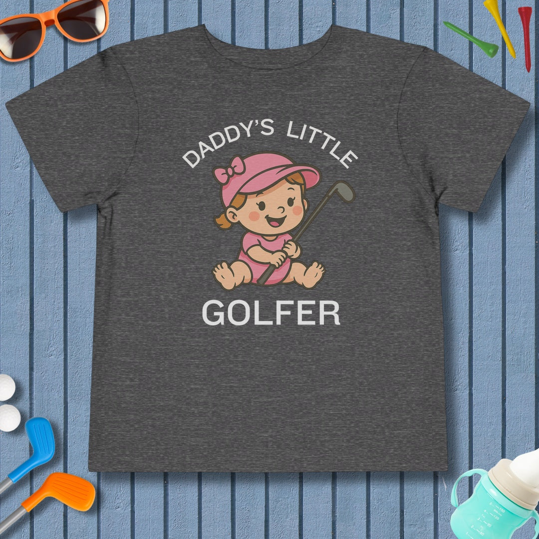 Daddy's Little Golfer - Toddler Golf T-Shirt in Dark Heather Grey