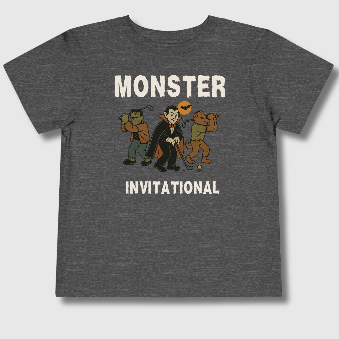 Monster Invitational - Toddler Golf T-Shirt in Dark Heather Grey