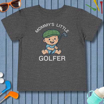 Mommy's Little Golfer - Toddler Golf T-Shirt in Dark Heather Grey