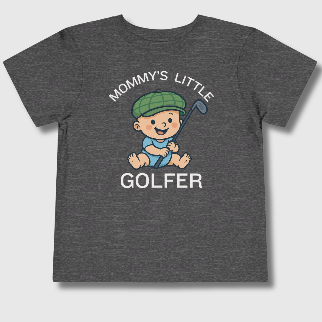 Mommy's Little Golfer - Toddler Golf T-Shirt in Dark Heather Grey