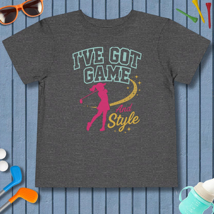 I've Got Game And Style - Toddler Golf T-Shirt in Dark Heather Grey