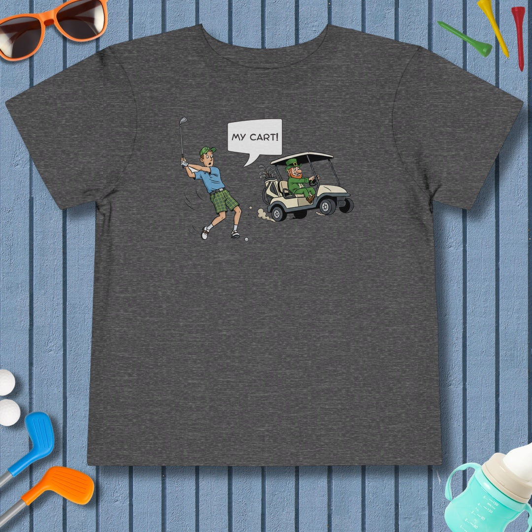 My Cart! - Toddler Golf T-Shirt in Dark Heather Grey