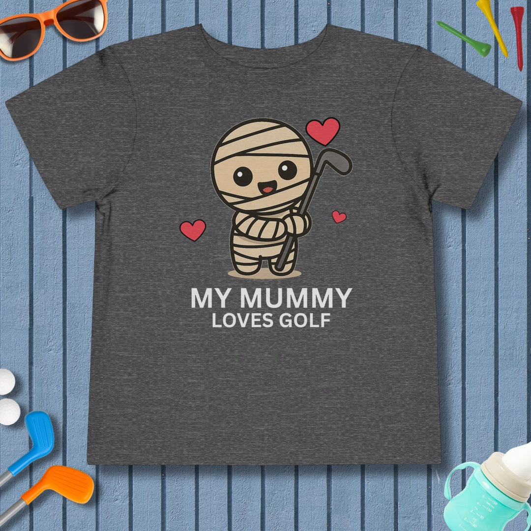 My Mummy Loves Golf - Toddler Golf T-Shirt in Dark Heather Grey