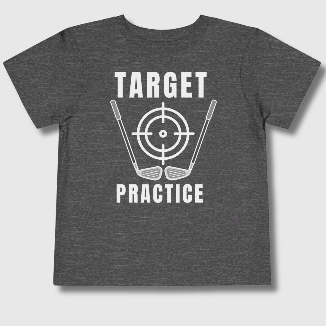Target Practice - Toddler Golf T-Shirt in Dark Heather Grey