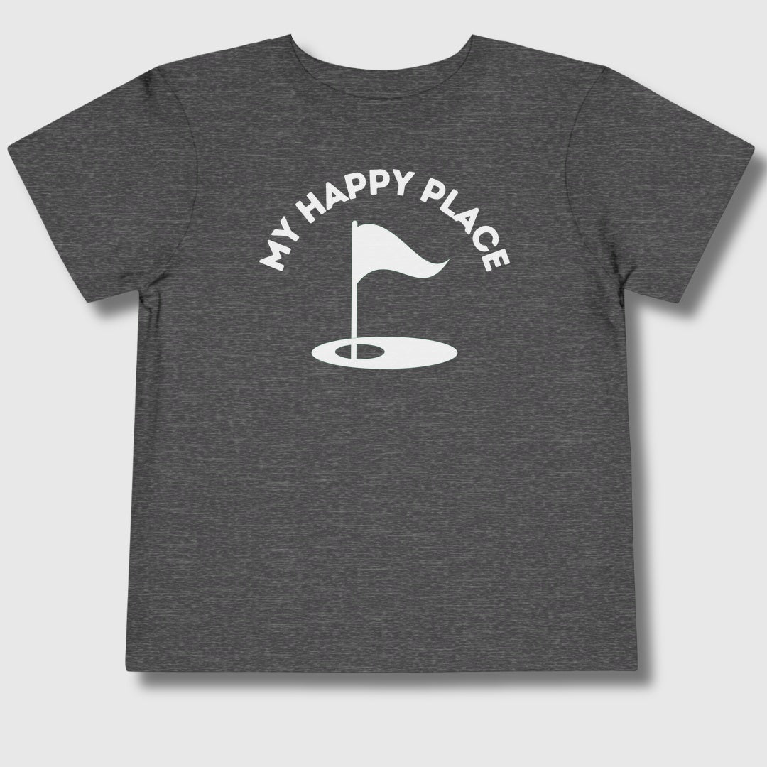 My Happy Place - Toddler Golf T-Shirt in Dark Heather Grey