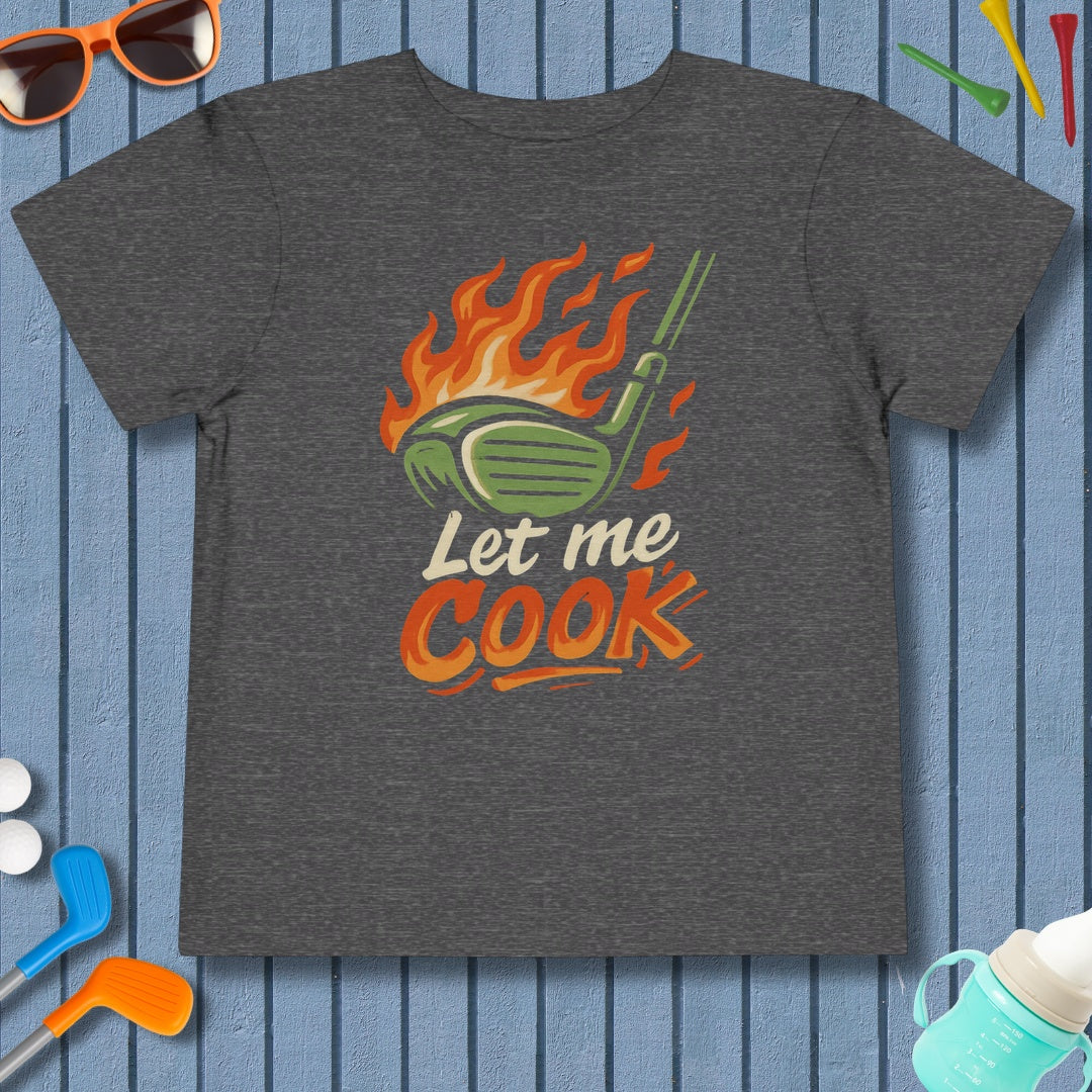 Let Me Cook - Toddler Golf T-Shirt in Dark Heather Grey