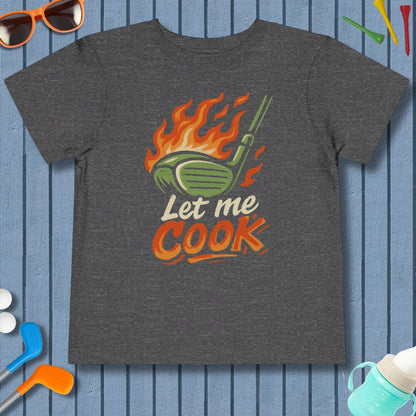 Let Me Cook - Toddler Golf T-Shirt in Dark Heather Grey