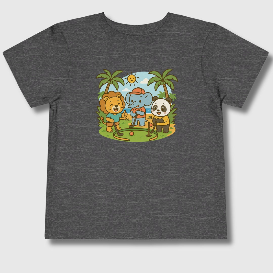It's a zoo out here - Toddler Golf T-Shirt in Dark Heather Grey
