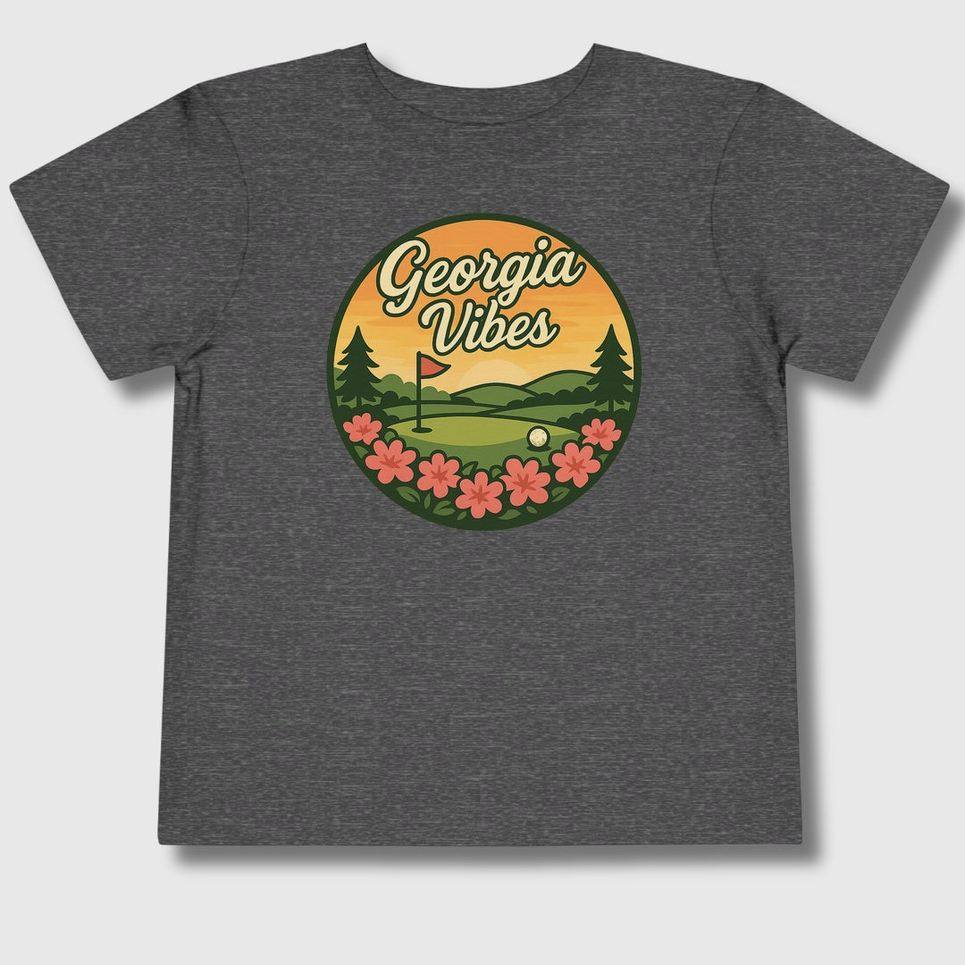 Golf Vibes - Georgia Azalea Edition - Toddler Golf T-Shirt in Dark Heather Grey