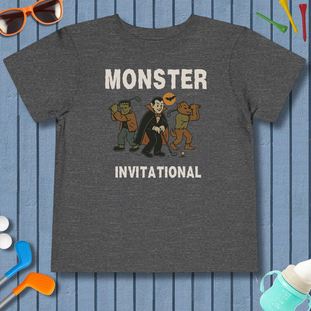 Monster Invitational - Toddler Golf T-Shirt in Dark Heather Grey