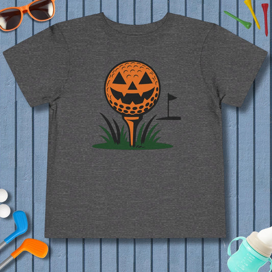 Tee Time Terror - Toddler Golf T-Shirt in Dark Heather Grey