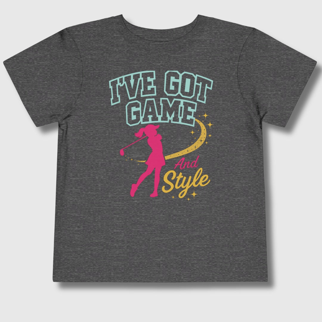 I've Got Game And Style - Toddler Golf T-Shirt in Dark Heather Grey