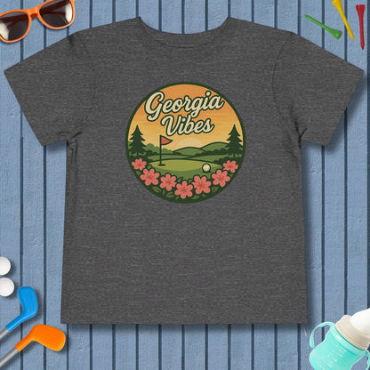 Golf Vibes - Georgia Azalea Edition - Toddler Golf T-Shirt in Dark Heather Grey