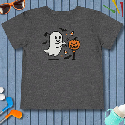 Ghost Tee Off - Toddler Golf T-Shirt in Dark Heather Grey