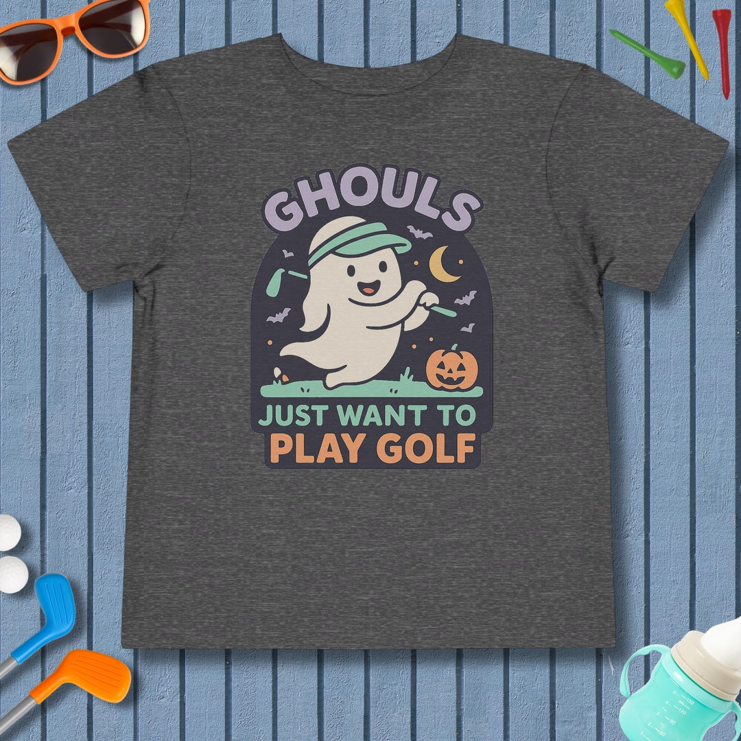 Ghouls Just Wanna Play Golf - Toddler Golf T-Shirt in Dark Heather Grey