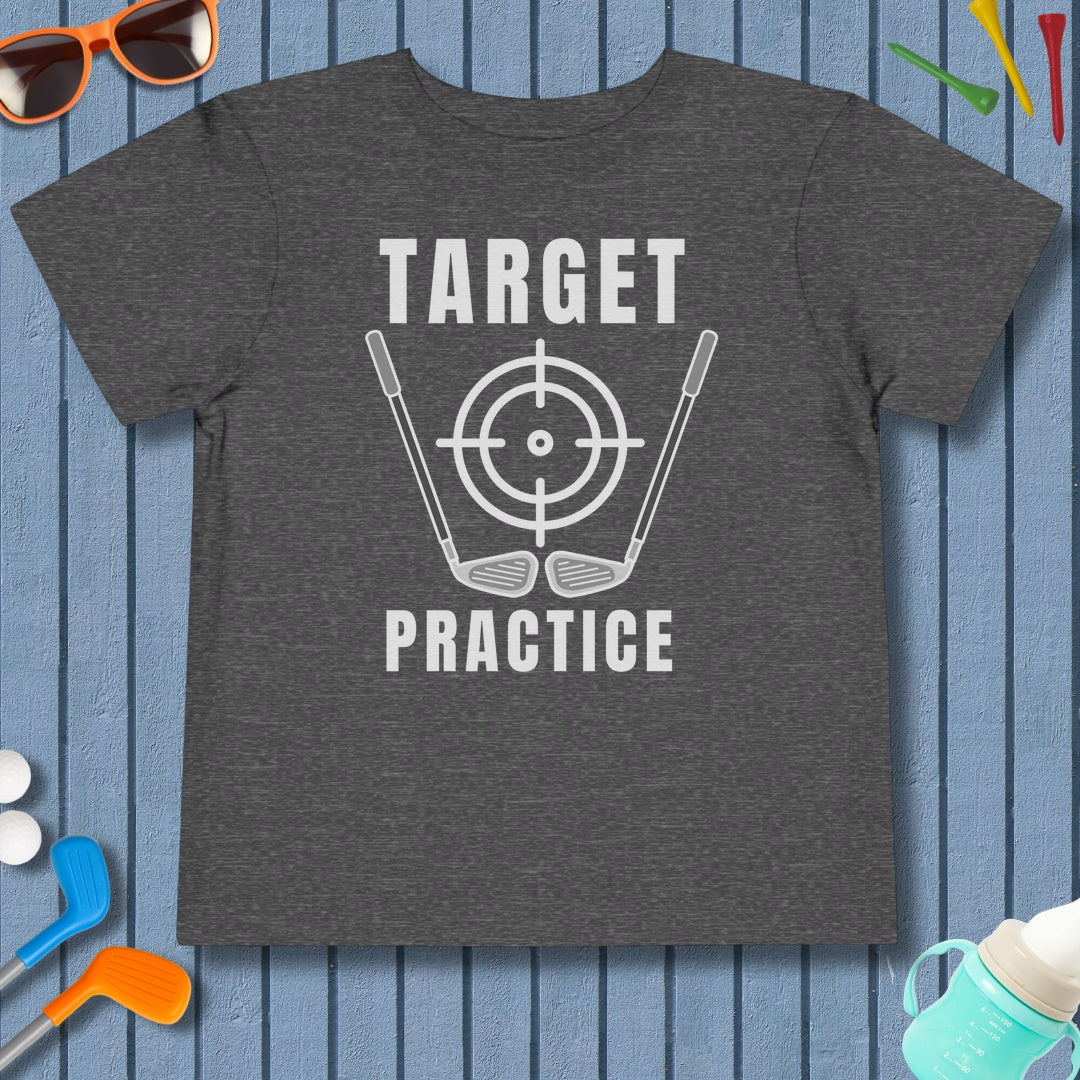 Target Practice - Toddler Golf T-Shirt in Dark Heather Grey