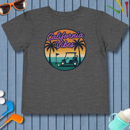 Golf Vibes - California Coast Edition - Toddler Golf T-Shirt in Dark Heather Grey