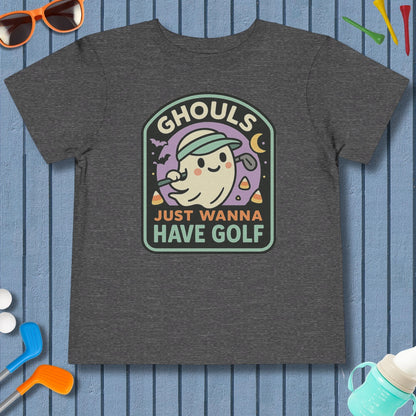 Ghouls Just Wanna Have Golf - Toddler Golf T-Shirt in Dark Heather Grey