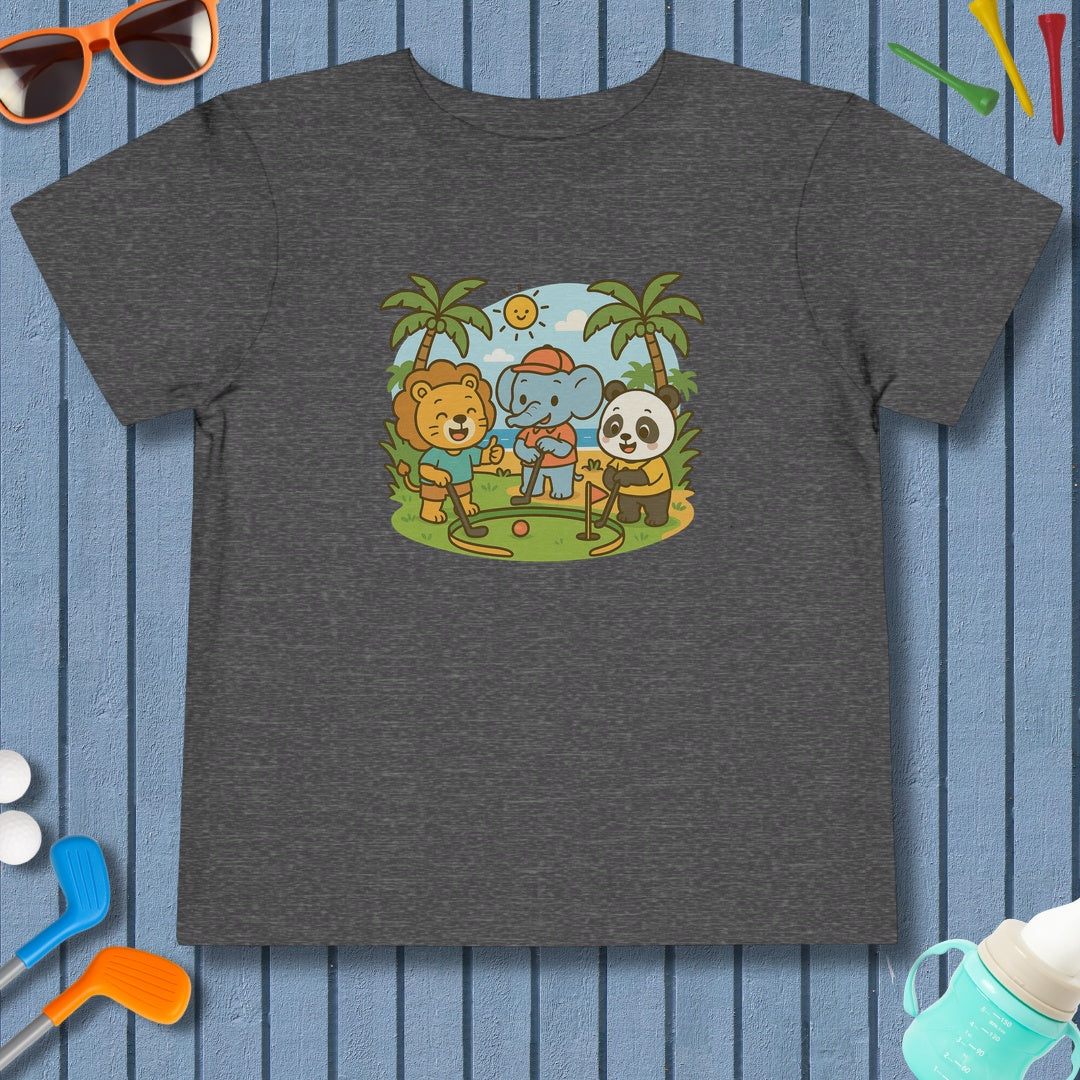 It's a zoo out here - Toddler Golf T-Shirt in Dark Heather Grey