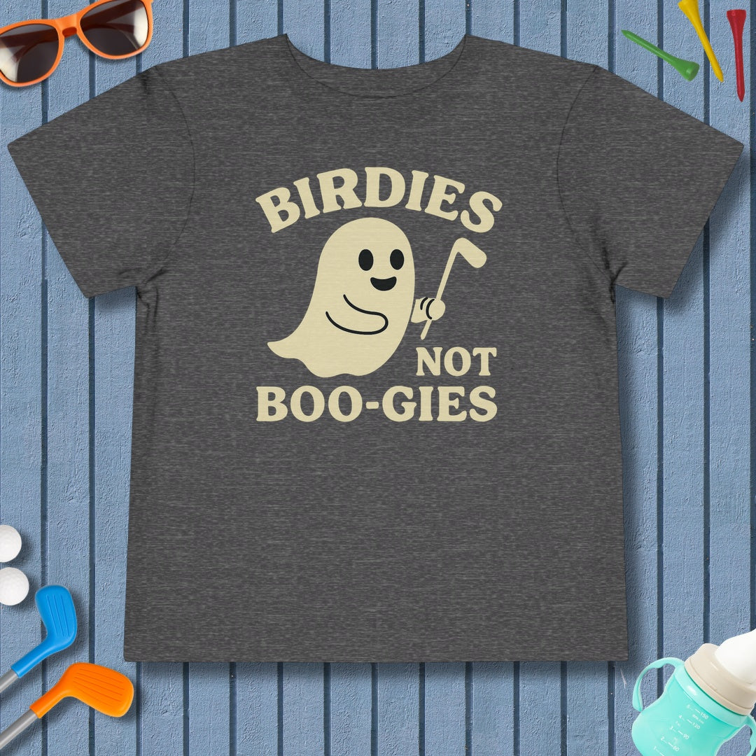 Birdies not BOO-GIES - Toddler Golf T-Shirt in Dark Heather Grey