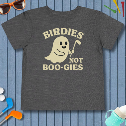 Birdies not BOO-GIES - Toddler Golf T-Shirt in Dark Heather Grey