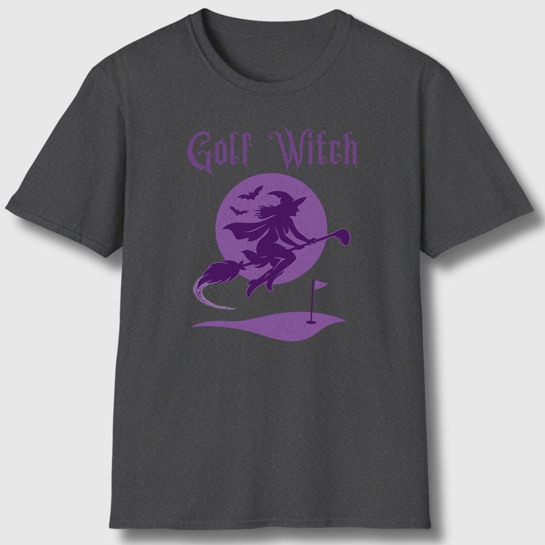 Golf Witch - Adult Golf T-Shirt in Dark Heather