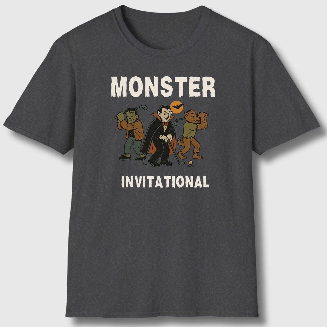 Monster Invitational - Adult Golf T-Shirt in Dark Heather