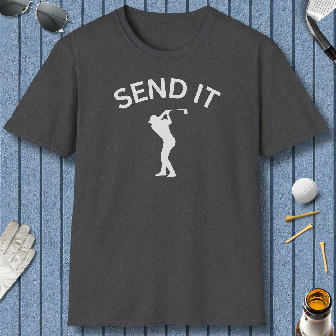 SEND IT (Male) - Adult Golf T-Shirt in Dark Heather