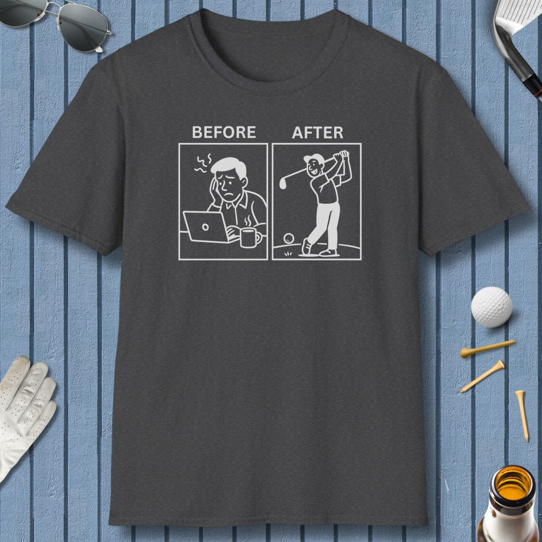 Before & After - Adult Golf T-Shirt in Dark Heather