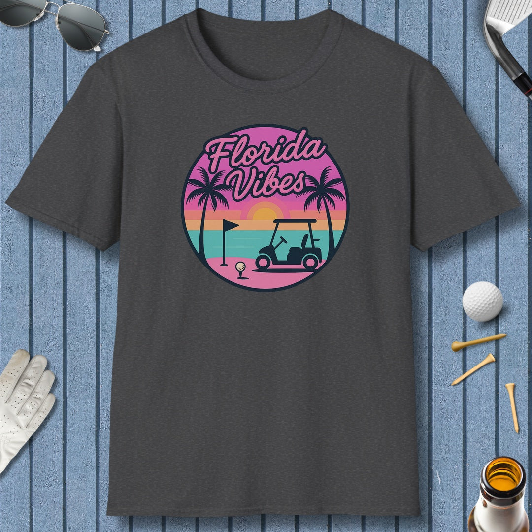 Golf Vibes - Florida Sunshine Edition - Adult Golf T-Shirt in Dark Heather