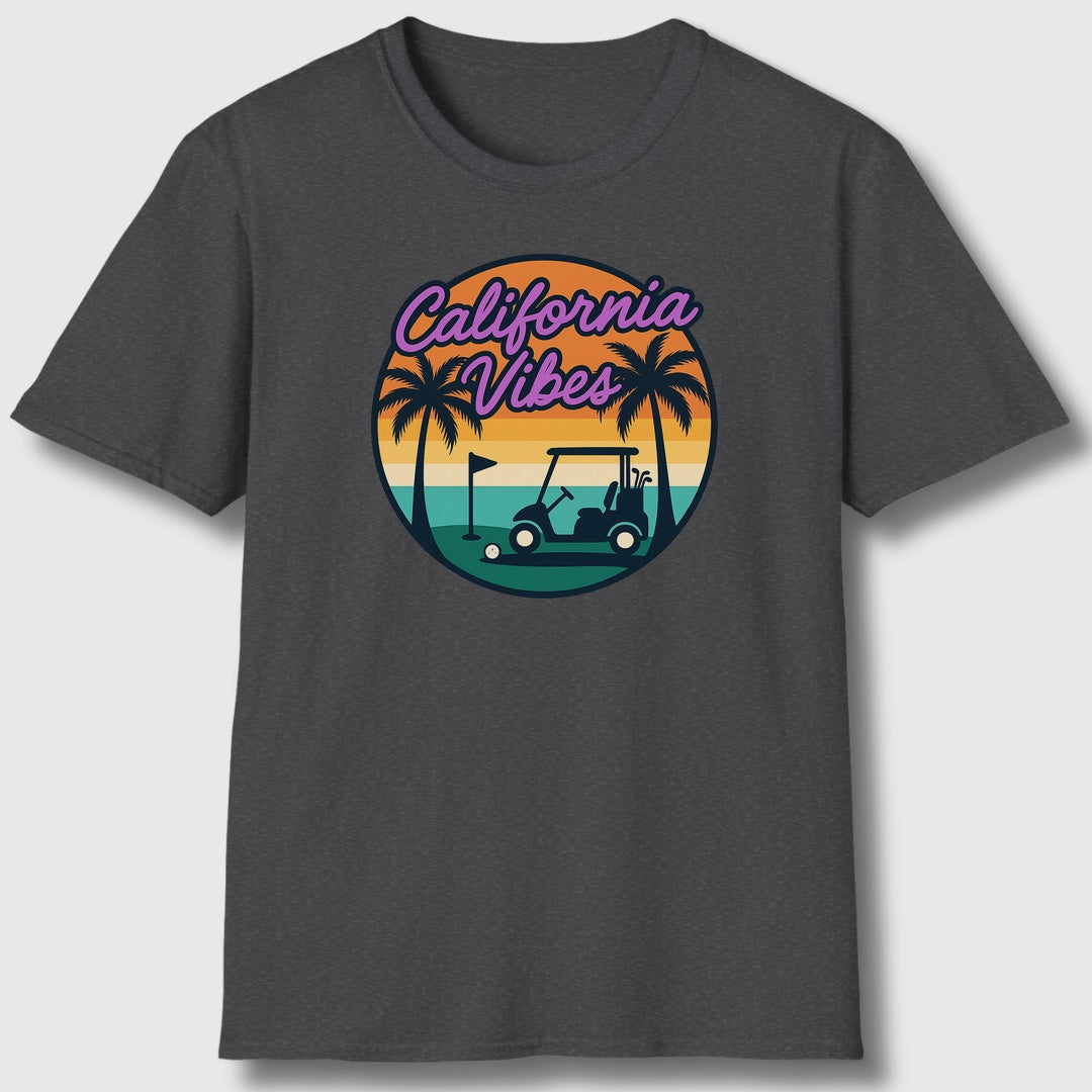 Golf Vibes - California Coast Edition - Adult Golf T-Shirt in Dark Heather